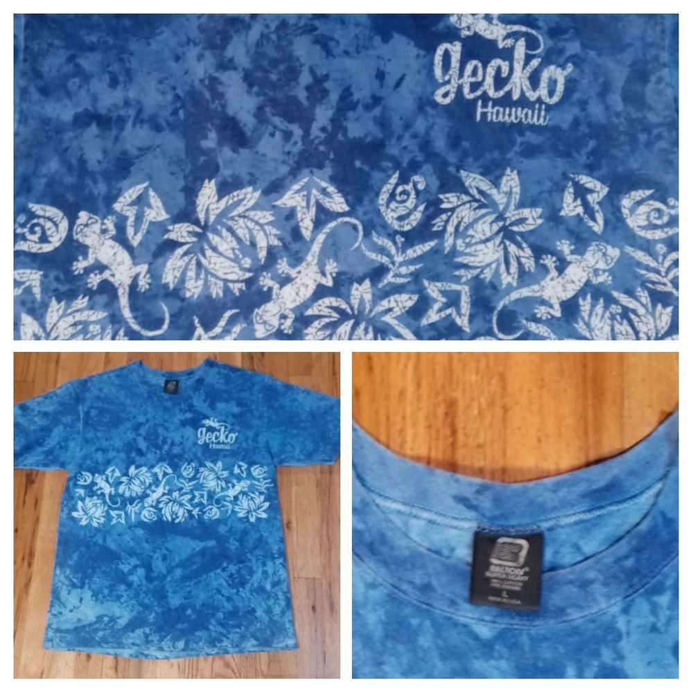 vintage Gecko Hawaii Belton tag t shirt tie dye
